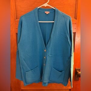 J. Jill Teal Knit Cardigan Sweater